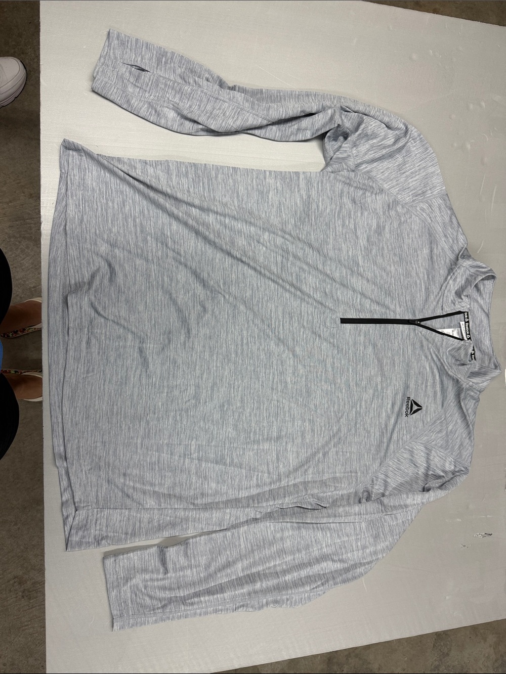 Reebok Men’s Light Gray Heathered Half-Zip Pullover